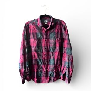 J. Crew Men's Cotton Plaid Sportsmen Outfitter Button Down Shirt